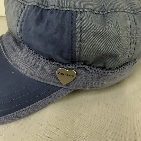 Vintage Juicy Couture Cadet Style Flat Cap Blue 100% Cotton - Picture 2 of 11